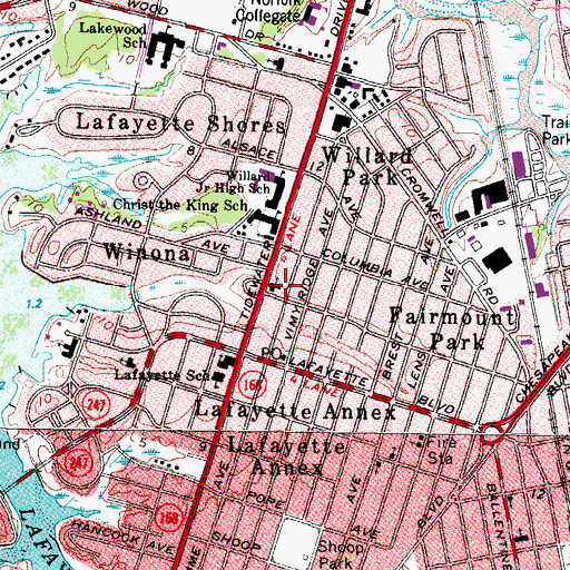 Topographic Map of Temple Baptist Church, VA