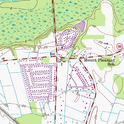 Topographic Map of Centerville Crossing Shopping Center, VA