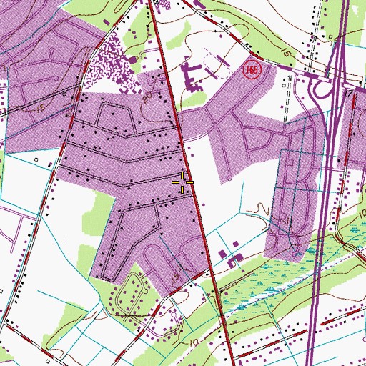 Topographic Map of Great Bridge Baptist Church, VA