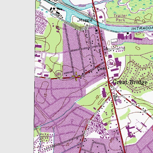 Topographic Map of Saint Thomas Episcopal Church, VA