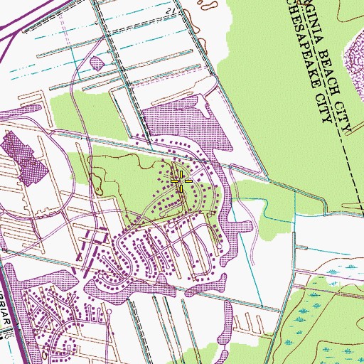 Topographic Map of Bayberry Place, VA