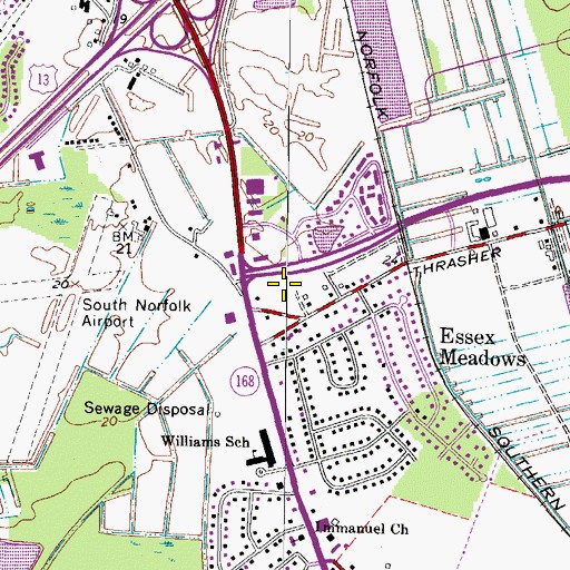 Topographic Map of Volvo Parkway Shopping Center, VA