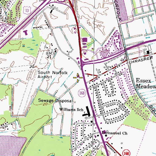 Topographic Map of Battlefield Shoppes Shopping Center, VA