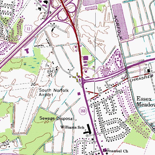 Topographic Map of Battlefield Marketplace Shopping Center, VA