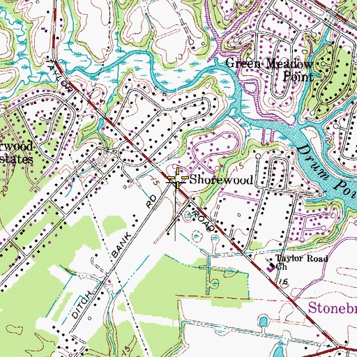 Topographic Map of Fellowship Baptist Church, VA