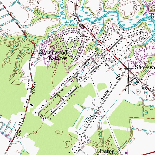 Topographic Map of Drum Creek Farms, VA