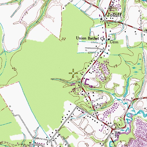 Topographic Map of Jolliff Woods, VA