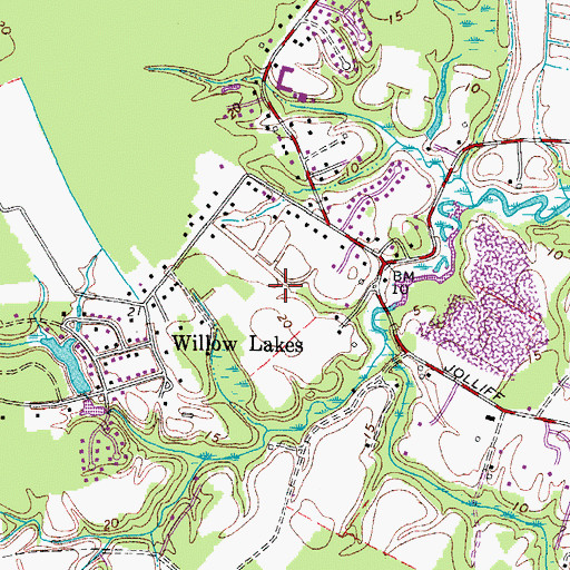 Topographic Map of Davids Mill, VA