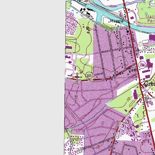 Topographic Map of Chesapeake Public Library, VA