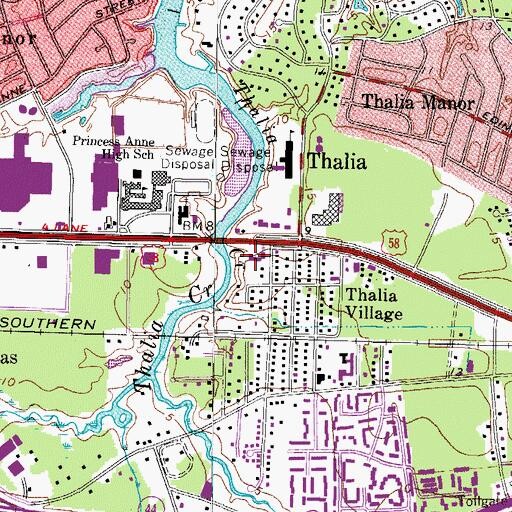 Topographic Map of Thalia United Methodist Church, VA