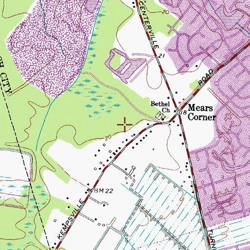 Topographic Map of Tallwood Elementary School, VA