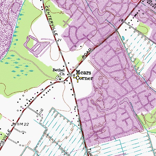Topographic Map of Woods Corner Shopping Center, VA