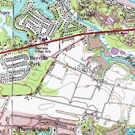 Topographic Map of Bayville Golf Course, VA