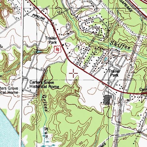 Topographic Map of James River Elementary School, VA