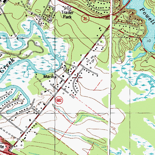 Topographic Map of Gate House Farms, VA