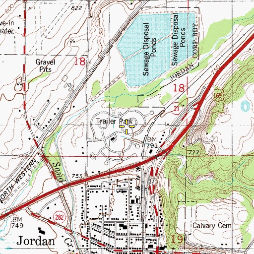 Topographic Map of Valley Green Mobile Home Park, MN