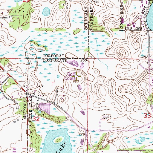 Topographic Map of Lone Pine Country Club, MN