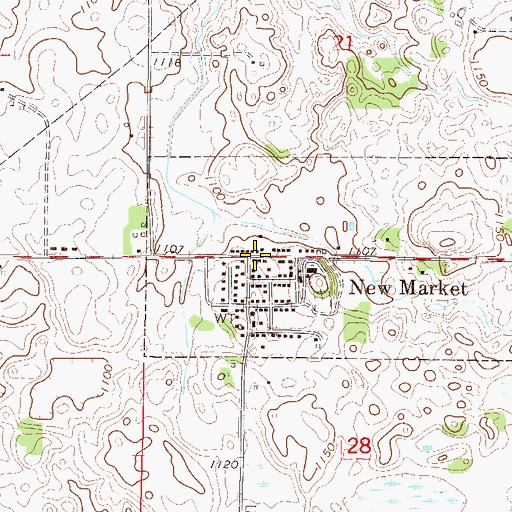 Topographic Map of New Market Public Library, MN