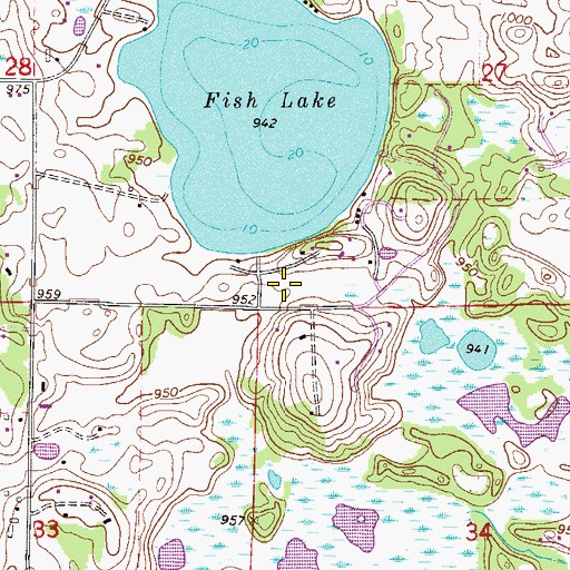 Topographic Map of Fish Lake Acres Campground, MN