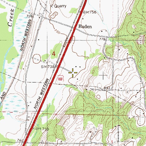 Topographic Map of Minneapolis Southwest KOA Kampground, MN