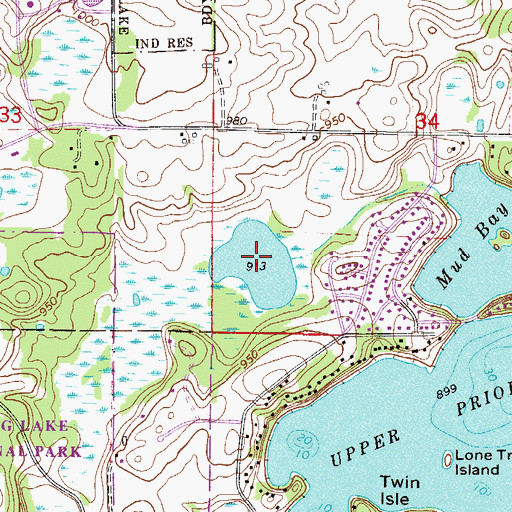 Topographic Map of Arctic Lake, MN