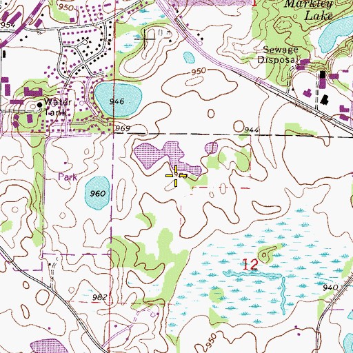 Topographic Map of Deerfield Park, MN