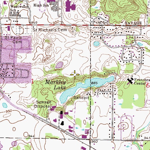 Topographic Map of Cardinal Ridge Park, MN