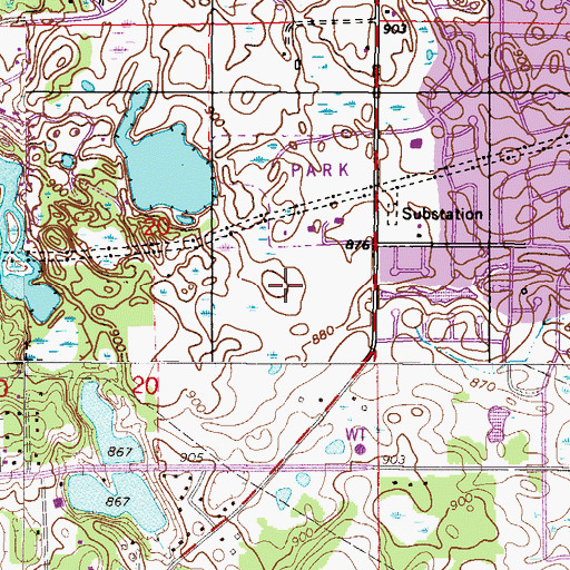 Topographic Map of Glendale Elementary School, MN