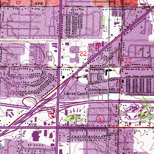 Topographic Map of Greenfield Post Office, WI