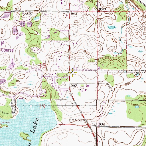 Topographic Map of Cross of Peace Lutheran Church, MN