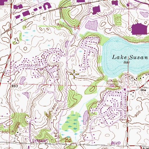 Topographic Map of Prairie Knoll Park, MN