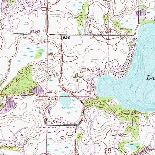 Topographic Map of Bandimere Park, MN