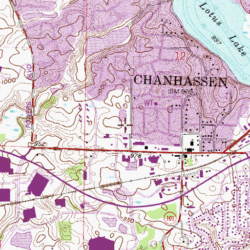 Topographic Map of Chanhassen City Hall, MN