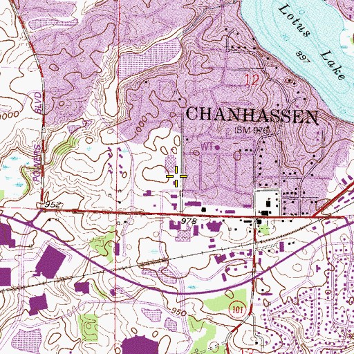 Topographic Map of Chanhassen City Hall, MN