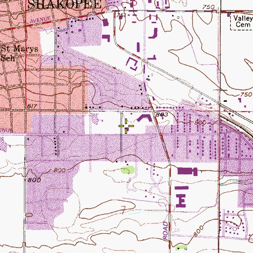Topographic Map of Russian Evangelical Christian Church, MN