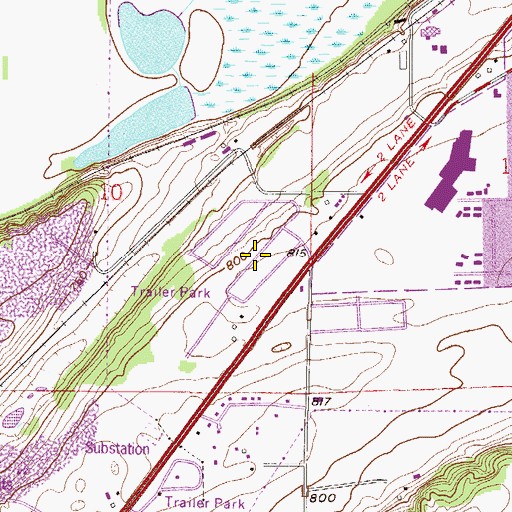 Topographic Map of Bonnevista Terrace Mobile Home Park, MN