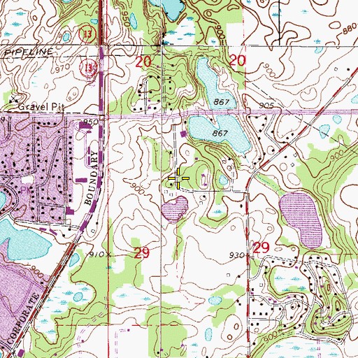 Topographic Map of New Spirit United Church of Christ, MN