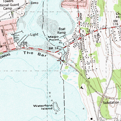 Topographic Map of Niantic River, CT