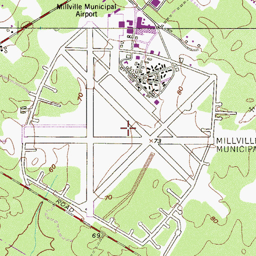 Topographic Map of Millville Army Air Field (historical), NJ