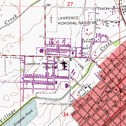 Topographic Map of Lawrence Memorial Hospital, AR