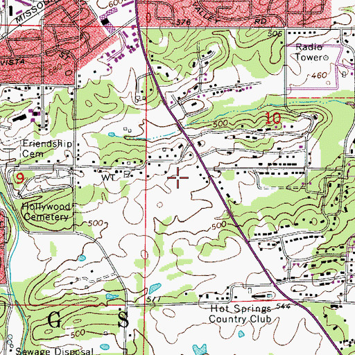 Topographic Map of National Park Medical Center, AR