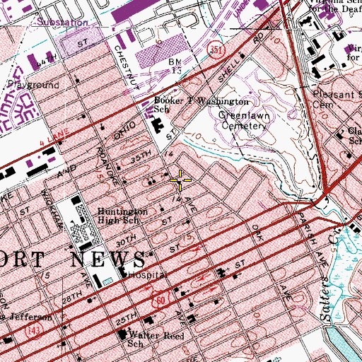 Topographic Map of Christian Union Church of Christ, VA