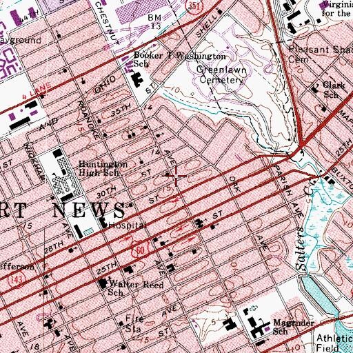 Topographic Map of Trinity Baptist Church, VA
