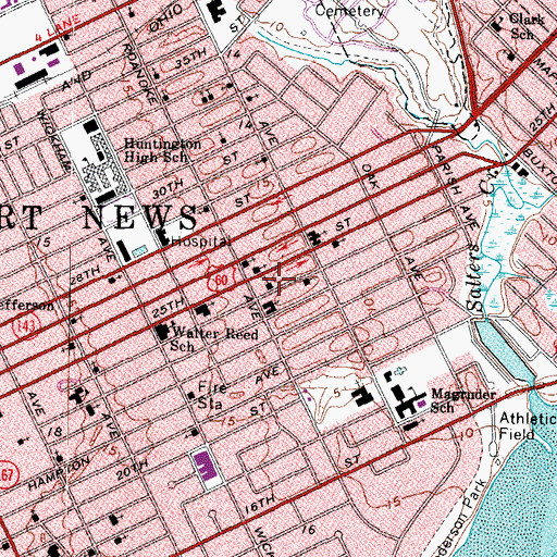 Topographic Map of Shalom Baptist Church, VA