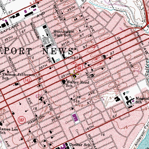 Topographic Map of Saint John Church of God in Christ, VA
