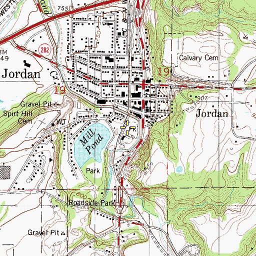 Topographic Map of Pekarna Park, MN