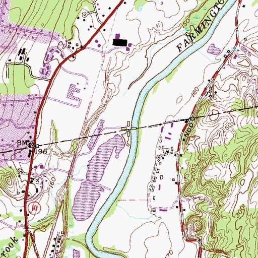 Topographic Map of Nod Brook, CT