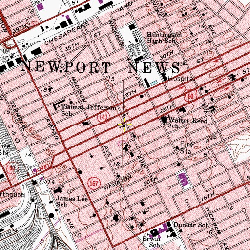 Topographic Map of Saint Augustine Episcopal Church, VA