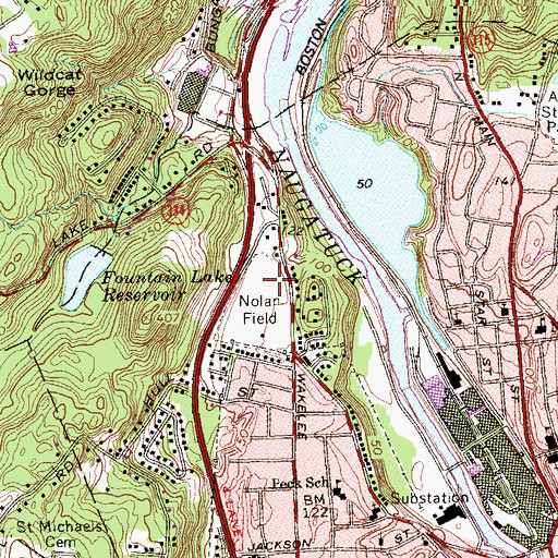 Topographic Map of Nolan Field, CT