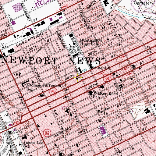 Topographic Map of Galilee Baptist Church, VA